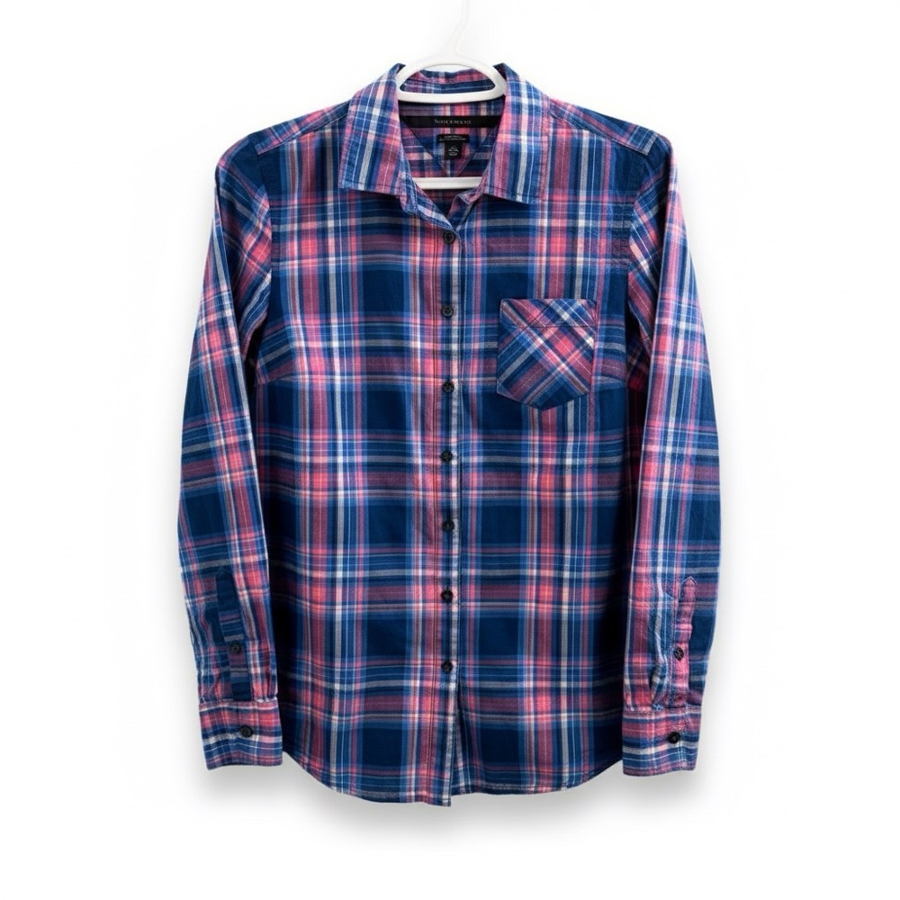 Tommy Hilfiger | Relaxed Fit Lightweight Blue and Pink Plaid Button Down Shirt